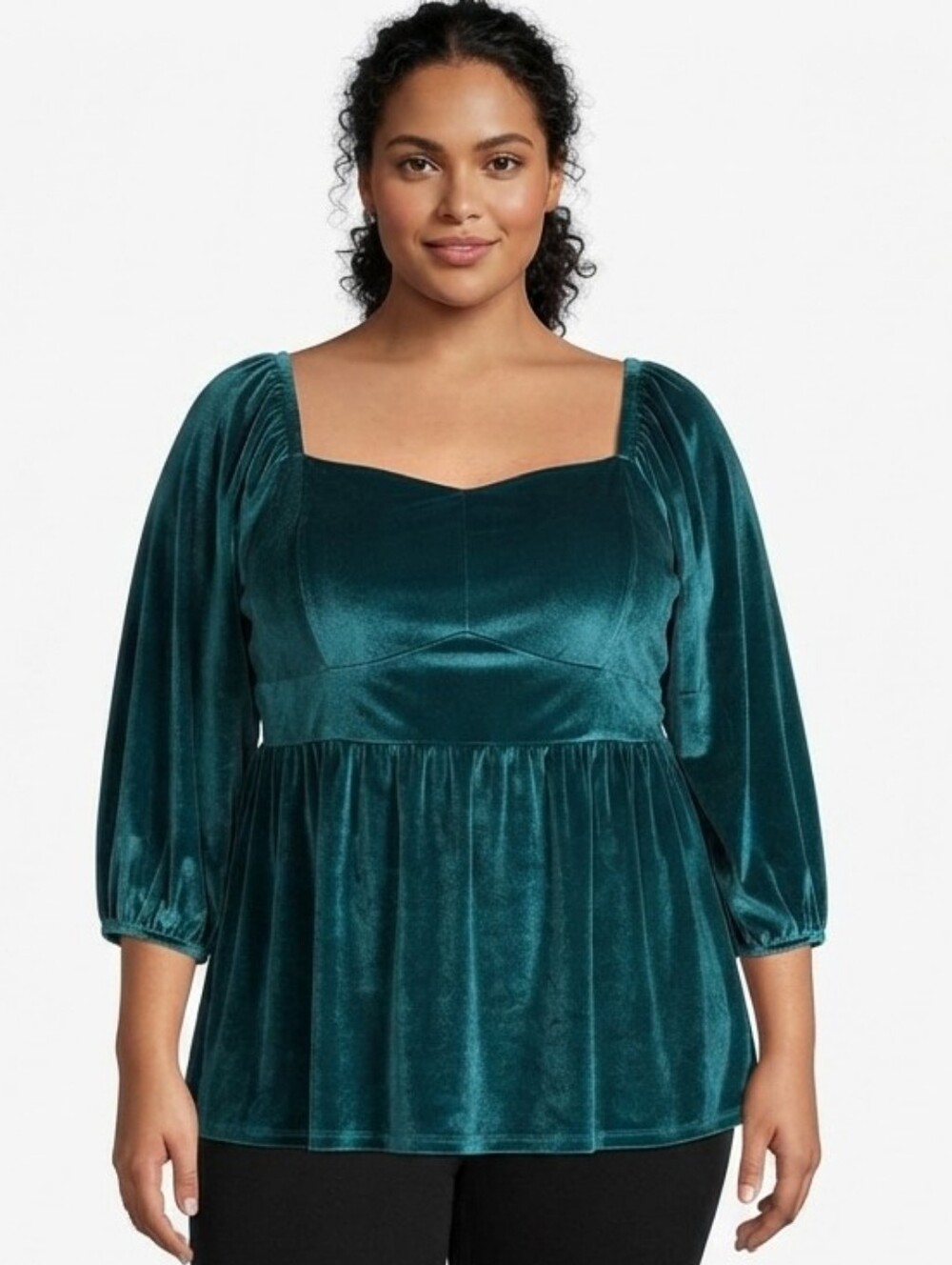 NWOT Torrid Green Velvet Top